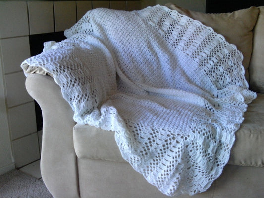 Christening/Baptism Blanket family heirloom best seller hand made crochet blanket oversized best selling baptismal