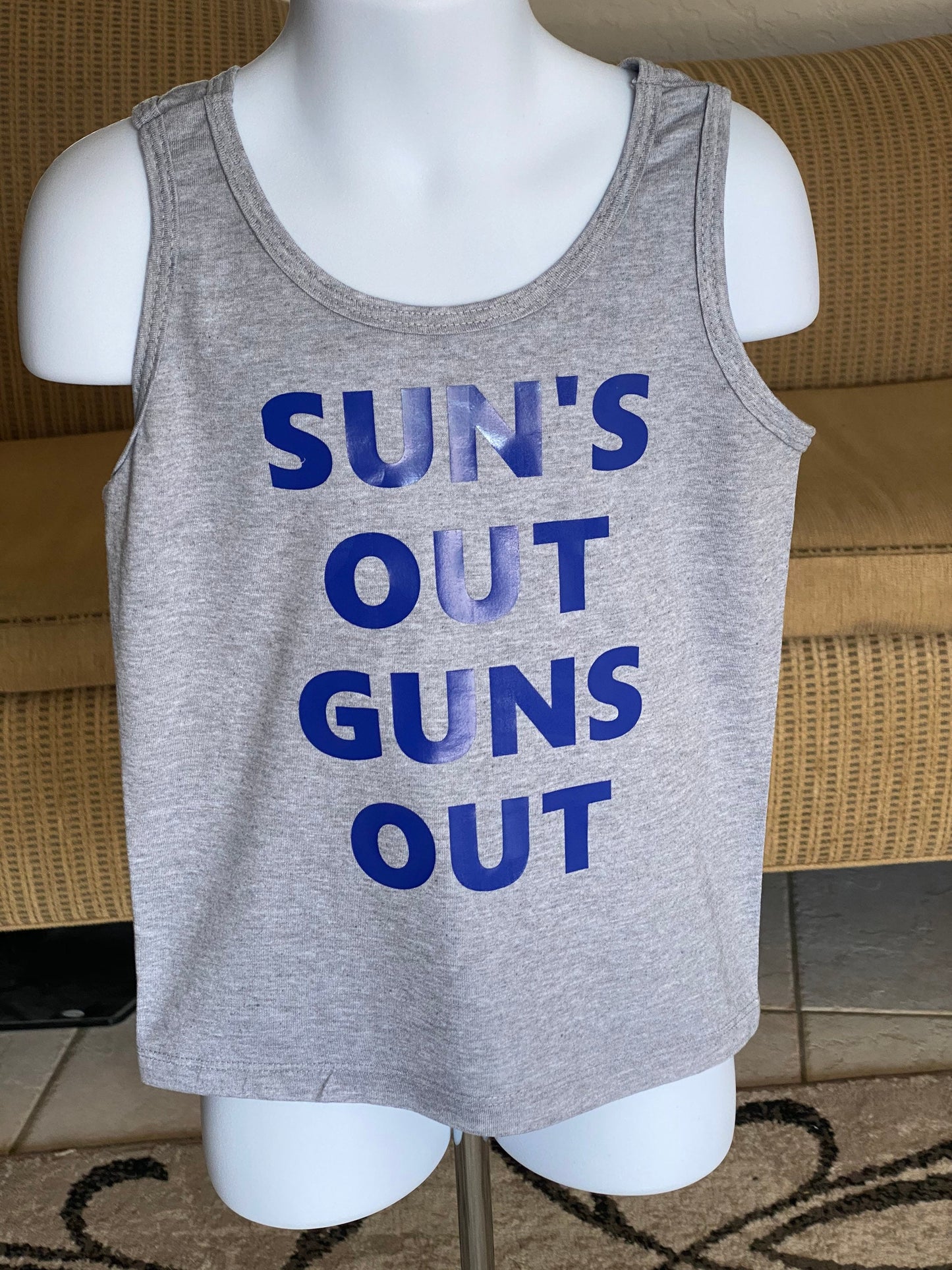 Suns out, guns out/ Tank top /summer shirt/ funny shirt / funny muscle shirt / funny gym shirt / funny kids shirt / funny tank top/funny tsh