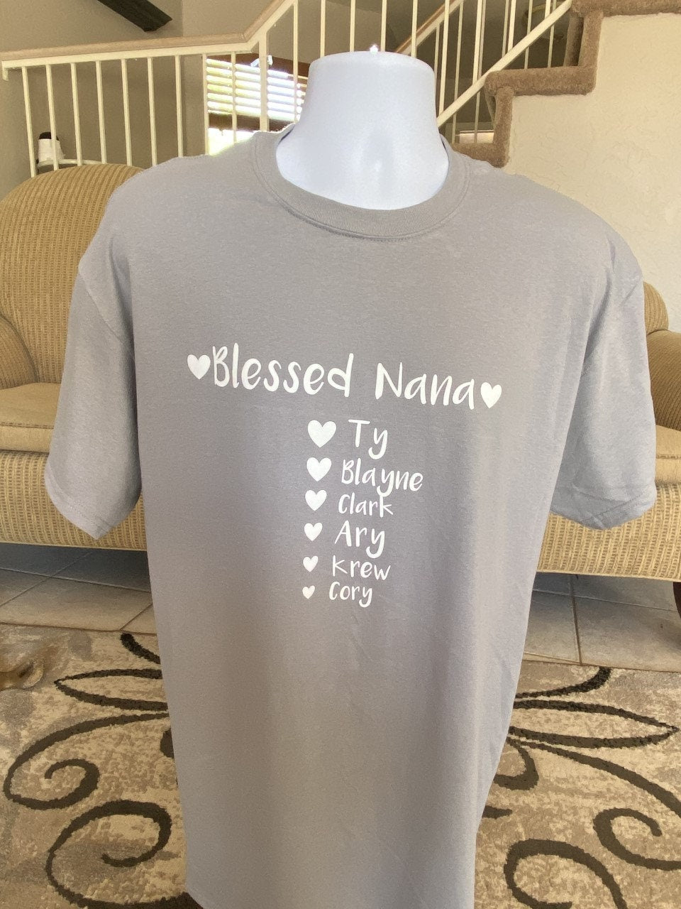 Blessed Grandma Nana Mom Dad Gramma Grandpa Grampa Uncle Aunt Sister Brother Family Gift Shirt tshirt tes shirt t-shirt Christmas