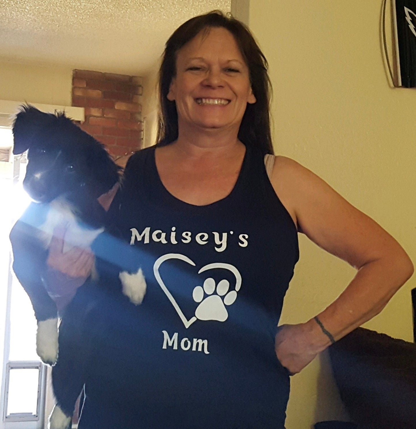 Dog mom dog dad paw print heart tank top t-shirt t-shirt tee shirt coffee tumbler mug blanket decal sticker gift cat pet