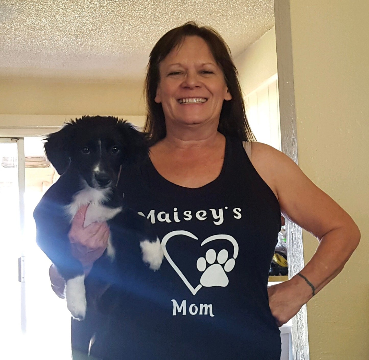 Dog mom dog dad paw print heart tank top t-shirt t-shirt tee shirt coffee tumbler mug blanket decal sticker gift cat pet