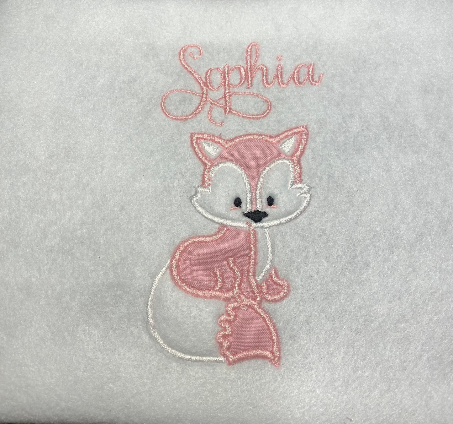 Custom Applique Fox children boys girls t-shirt  Name embroider hand made best seller bestselling present most popular personalized gift