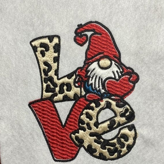 Gnome LOVE t-shirt hoodie sweatshirt crewneck tshirt embroidered high quality hand made personalised gift detailed design