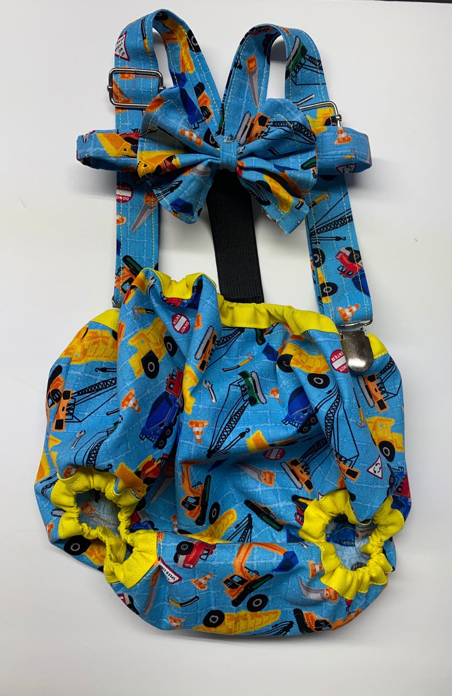 First Birthday Smash Cake Outfit Custom Construction Suspenders Bow tie applique shirt diaper cover nappy party gift dump truck bloomer