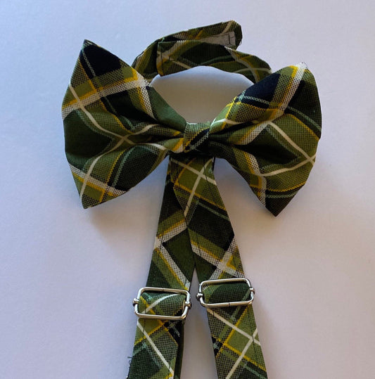 Customized bow tie and suspenders adjustable