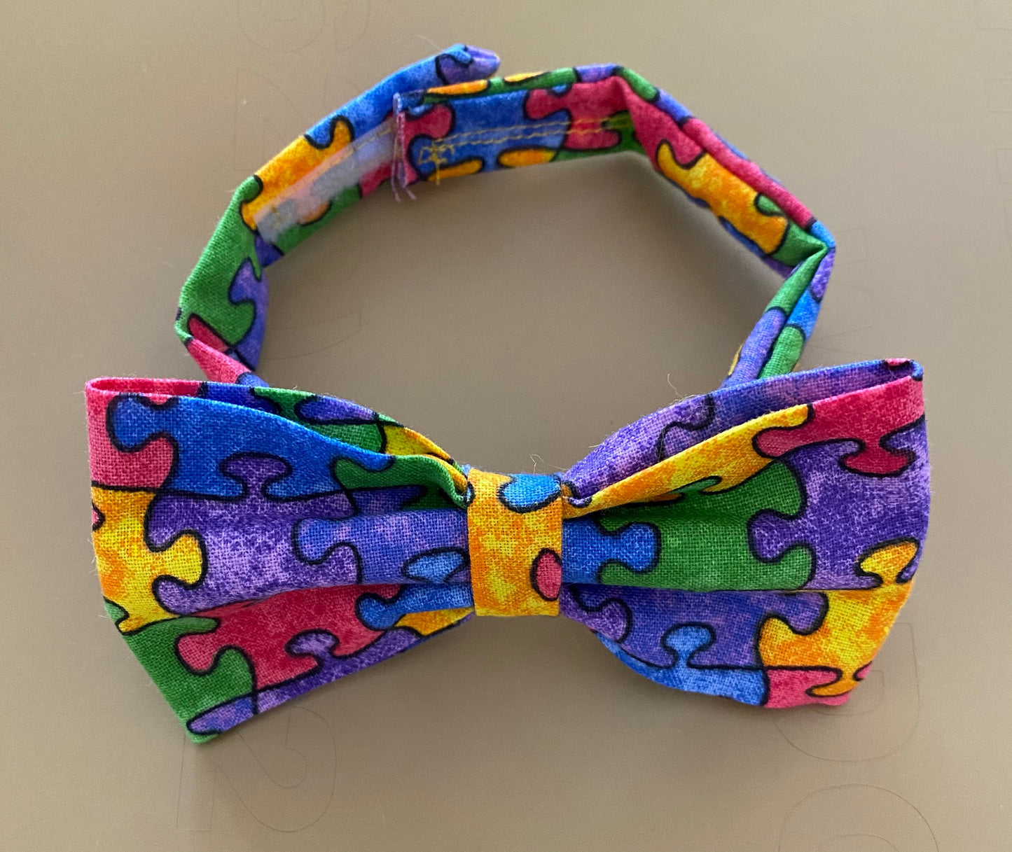 Autism Awareness bow tie and suspenders or Hair Bow Headband Barrette