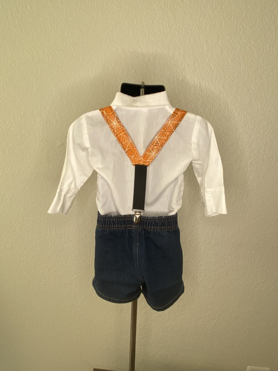 Halloween Orange Spiderweb suspenders and bow tie / Infant, Toddler, Child, Teen, Adult, Big & Tall