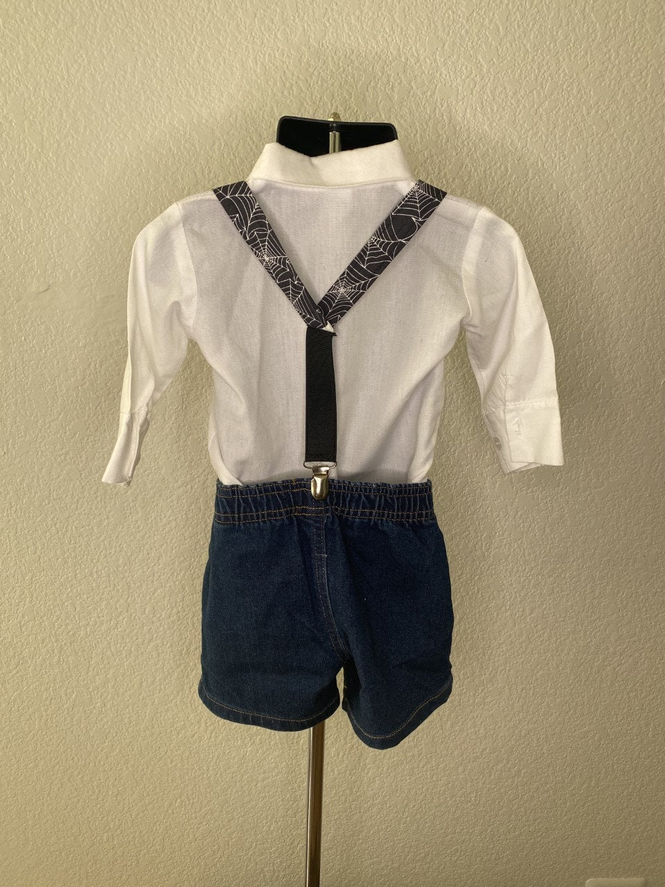 Halloween Black Spiderweb suspenders and bow tie / Infant, Toddler, Child, Teen, Adult, Big & Tall