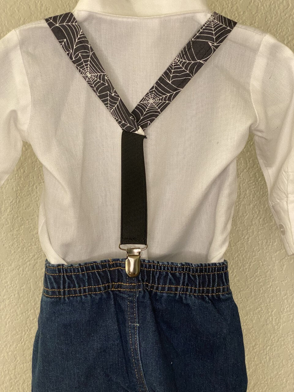 Halloween Black Spiderweb suspenders and bow tie / Infant, Toddler, Child, Teen, Adult, Big & Tall