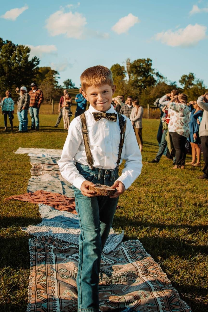 Camouflage suspenders and bow tie / braces / fully adjustable / infant toddler child teen adult big & tall Custom wedding personalized gifts