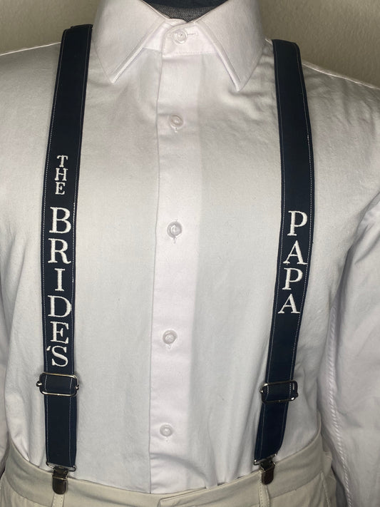 Custom wedding suspenders and ties
