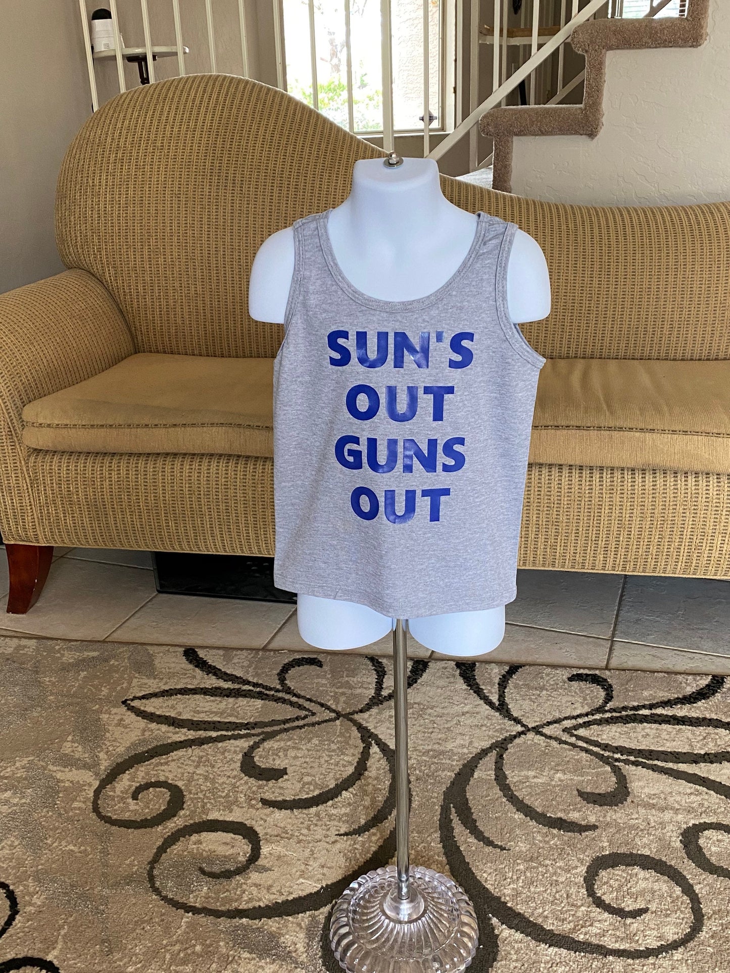 Suns out, guns out/ Tank top /summer shirt/ funny shirt / funny muscle shirt / funny gym shirt / funny kids shirt / funny tank top/funny tsh