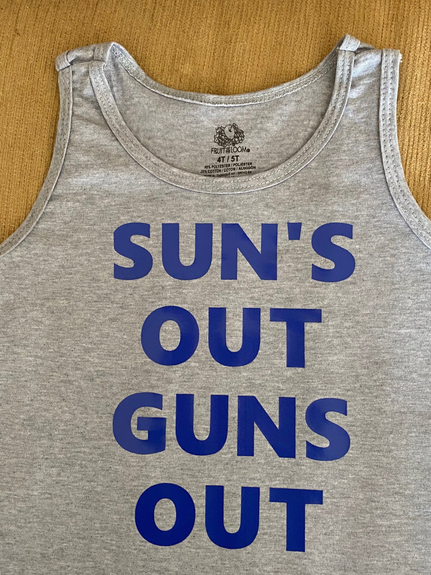 Suns out, guns out/ Tank top /summer shirt/ funny shirt / funny muscle shirt / funny gym shirt / funny kids shirt / funny tank top/funny tsh