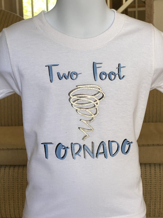 Funny Toddler Shirt Two Foot Tornado Personalized Kids Tee Onesie Custom Name Age Text Cute Graphic Shirt