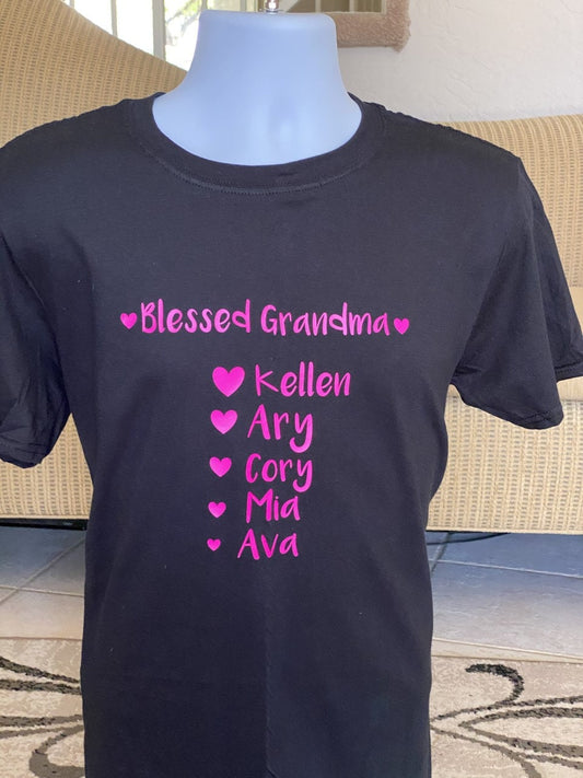 Blessed Grandma Nana Mom Dad Gramma Grandpa Grampa Uncle Aunt Sister Brother Family Gift Shirt tshirt tes shirt t-shirt Christmas