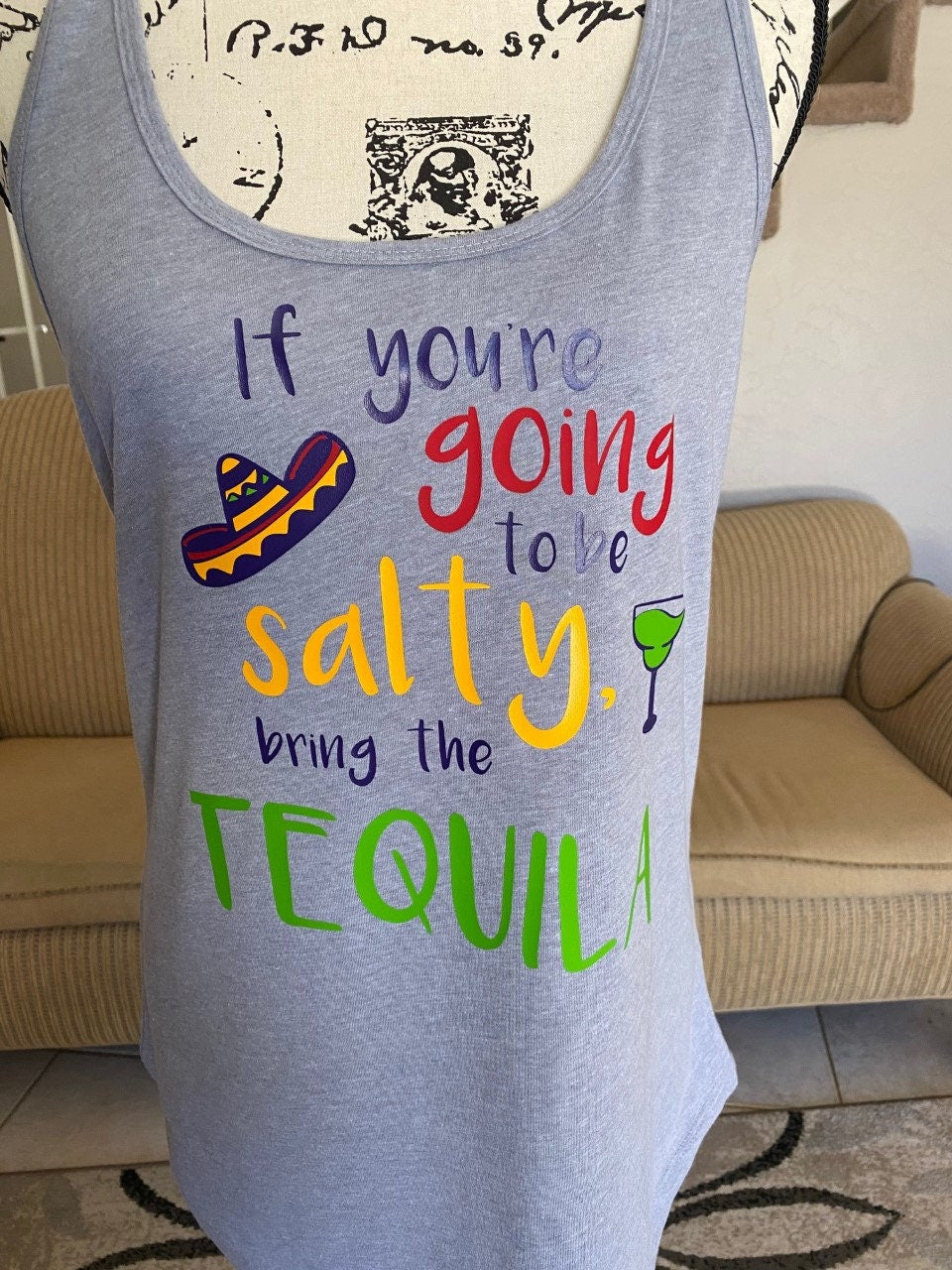 Funny tank top / funny margarita shirt / tequila shirt / drinking shirt / funny day drinking shirt / funny shirt / funny alcohol gift