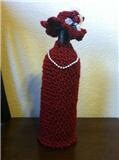 Wine bottle cover gift bag Bottle bag gift wrap Christmas Present Vodka Rum Alcohol Doll Handmade Crochet embellished best seller selling