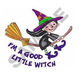 Halloween Embroidery good little witch embroider costume dress tutu girls toddler infant purple black broom witch hat Tutu gift Christmas