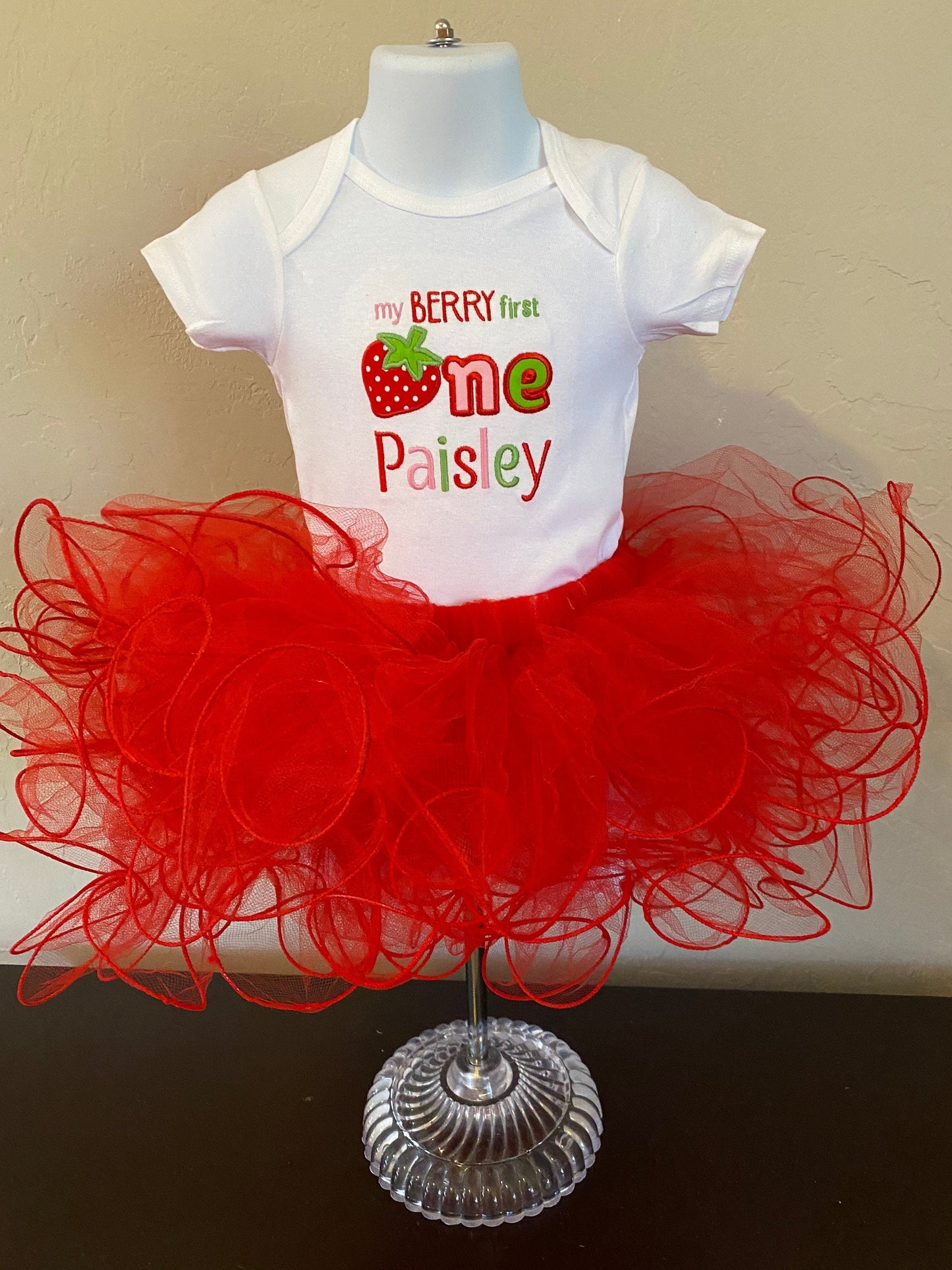 Personalized Tutu Dress Little Girl Baby 1st Birthday Outfit Custom Name Text Onesie Red Comfy Tutu Skirt Princess Dress